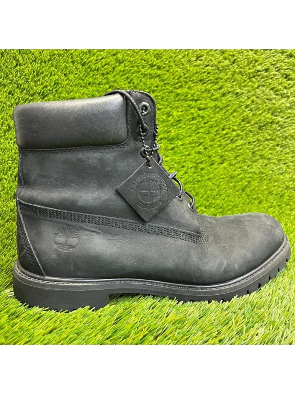 Timberland 6-Inch Premium Mens Size 11 Black Outdoor Waterproof Nubuck Boots